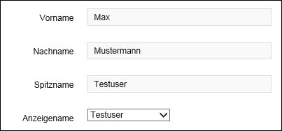 Spitznamen und Anzeigenamen ändern